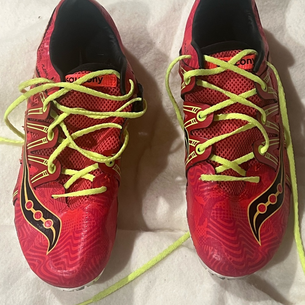 Saucony track & field sneaker with spikes